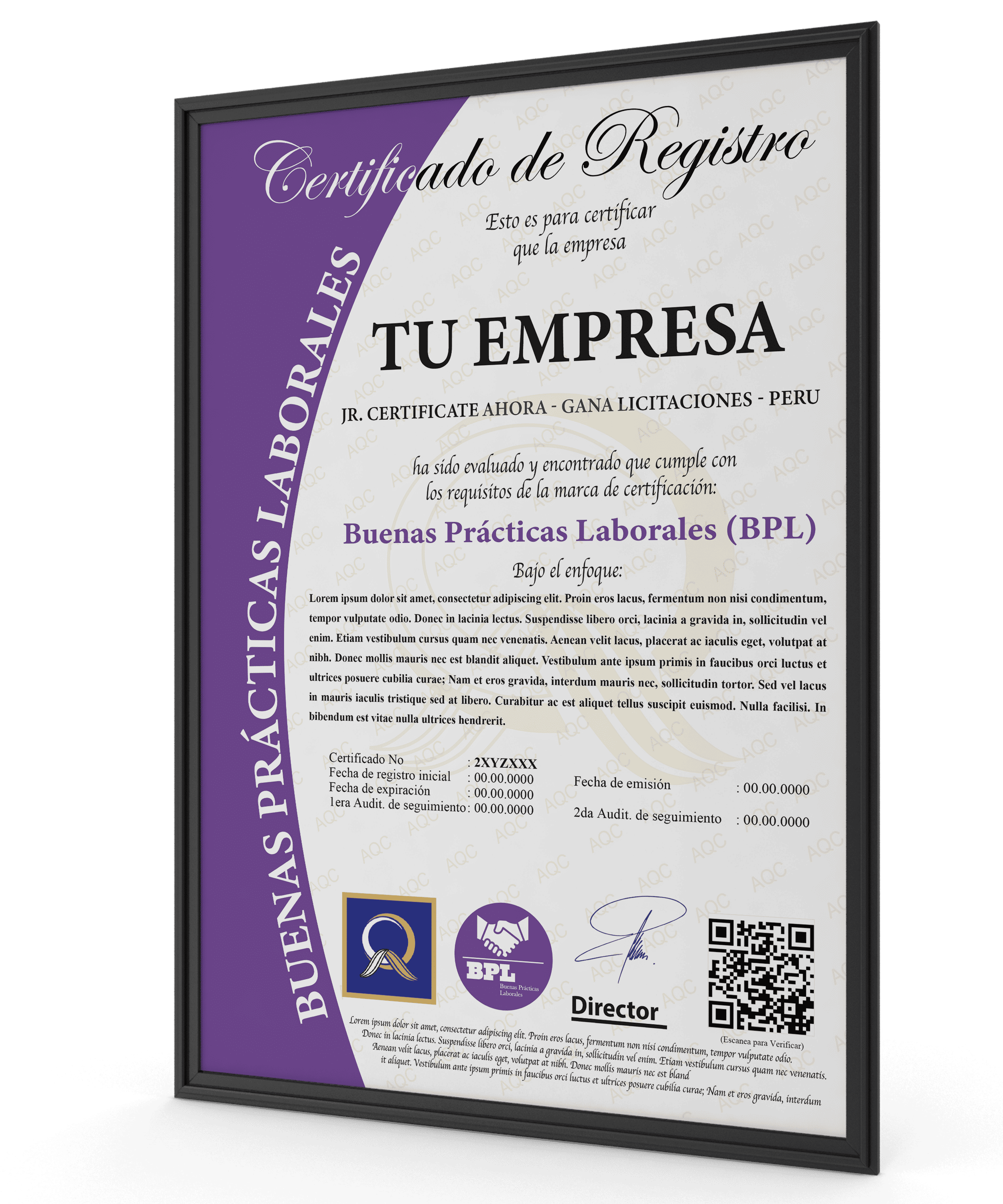 Certificado BPL